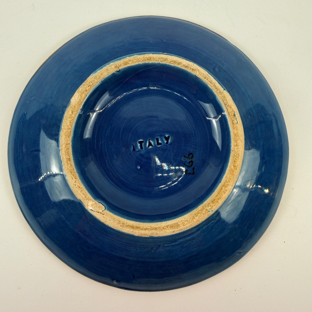 Vintage Bitossi Soraya Thai Silk Ashtray Aldo Londi Italy MCM Pottery Dish 7.5" - Picture 7 of 9